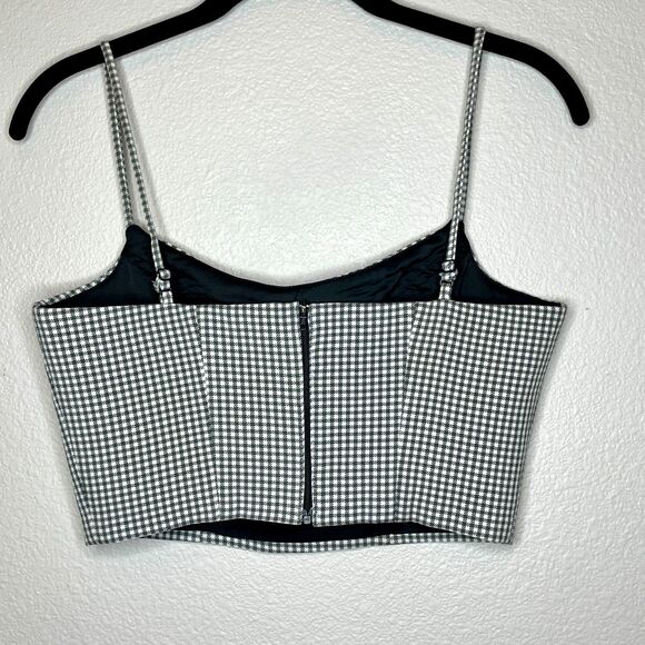 House of Campbell Andie Bustier Houndstooth Top SZ 8 - Picture 3 of 10
